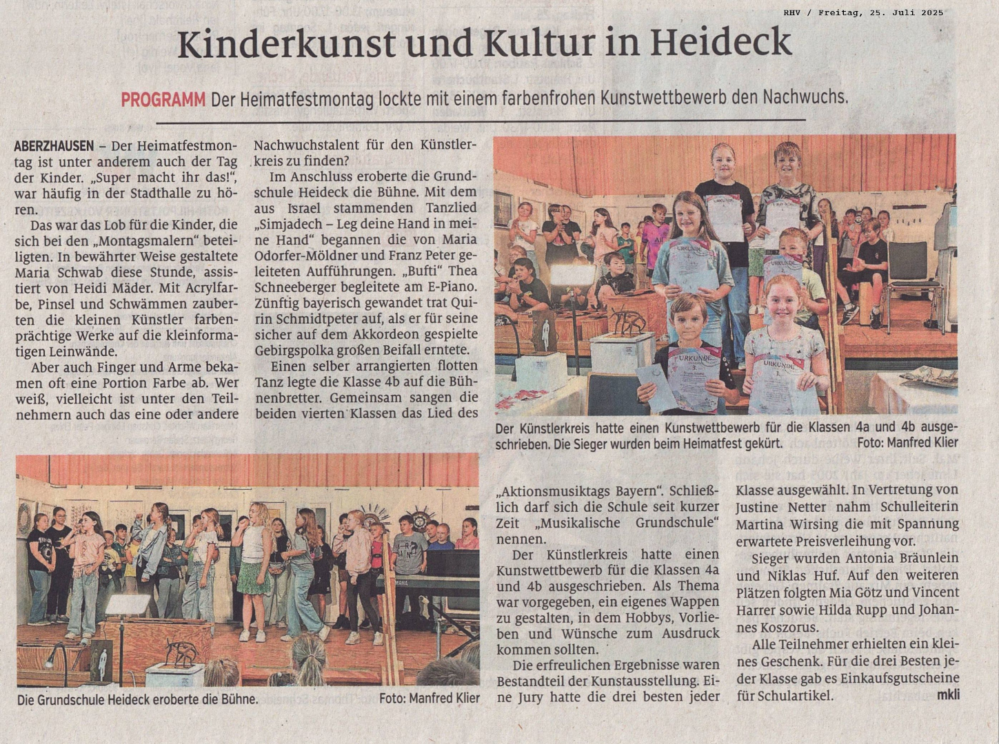 Pressebericht vom Montag, 25.07.2025
